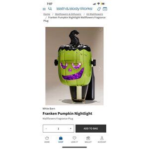 Bath & Body Works Halloween Franken Pumpkin Nightlight Wallflower Plug
